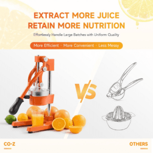 ⁦Commercial Grade Citrus Juicer Professional Hand Press Manual Fruit Juicer Orange Juice Squeezer for Lemon Lime Pomegranate (Multicolor Cast Iron/Stainless Steel)⁩ - الصورة ⁦9⁩
