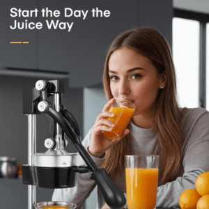 ⁦Orange Juicer Squeezer, Cast Iron Lemon Squeezer, Commercial Citrus Juicer Hand Press for Orange, Lemon, Pomegranate, Grapefruit, Easy to Clean Citrus Squeezer with a Stainless Steel Cup⁩ - الصورة ⁦9⁩