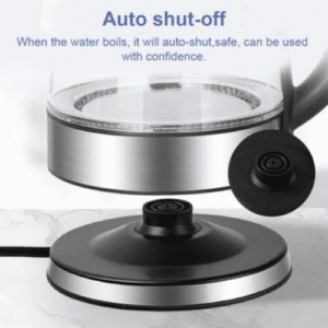 ⁦Winning Star 1500W Electric Kettle, 1.8L High Borosilicate Glass Auto Power Off, Overheat protection, Double Crystalian Control, Anti-Dry Burning Protection, Copper Cord⁩ - الصورة ⁦9⁩