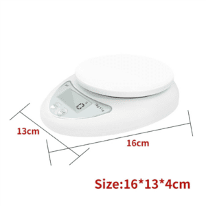 ⁦B05 | Digital Kitchen Scale | ABS Housing | 5kg Capacity | Accurate Measurement (g/oz/lb) | Tare Function | Battery Powered (1.5V AAA x2)⁩ - الصورة ⁦9⁩